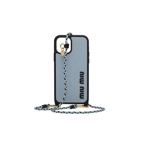 miu miu iphone case|Sky Blue/black Rubber Cover For Iphone 12 And 12 Pro .